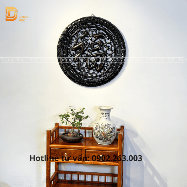 Tranh Tròn Gỗ Hương Chữ Phúc TG08 - Ảnh 7